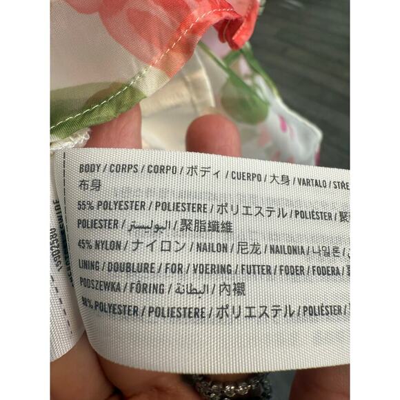 Abercrombie & Fitch Tiered Strawberry Floral Mini Dress Size Med Tall strapless - Picture 6 of 8